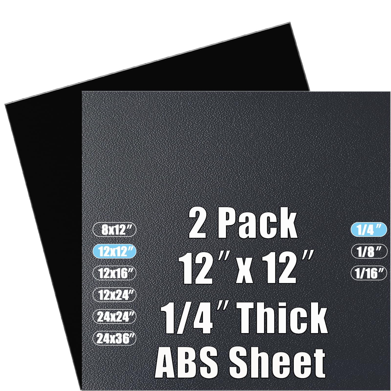 ABS Plastic Sheets - 1/4" Thick (2-Pack) Thermoform Board -9 ABS Plastic Sheets - 1/4" Thick (2-Pack) Thermoform Board -9
