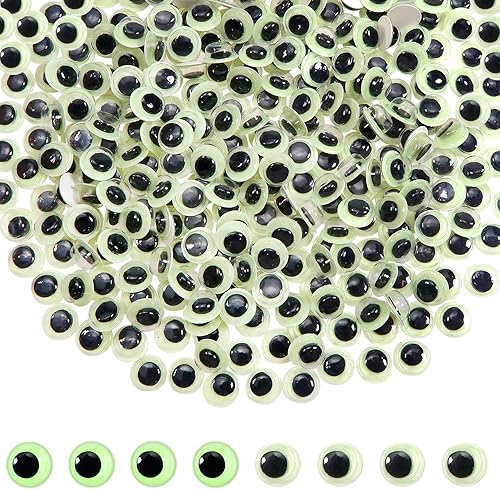 Miniatura 8 de TOAOB - 300 piezas de ojos pequeños de 0.315 pulgadas (0.315 in) con autoadhesivo, color negro, redondo, de plástico, ojos para decoración de