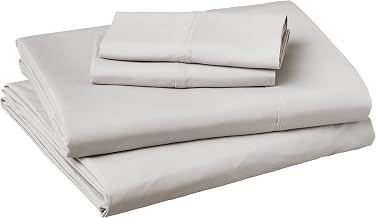 Amazon Basics Easy Care Microfiber Sheet Set with 19" Deep Pockets - King, Light Grey