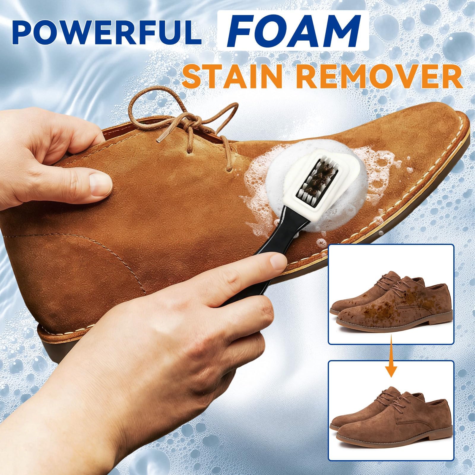 Suede Shoe Cleaner, Professional Shoe Cleaner Removes Stains, Salt, Dirt, Powerful Foam Suede Cleaner Kit for Nubuck, Suede, Knit, Canvas, Boots, Trainer, Suede Fabric of Bags, Furniture, Jacket - 3
