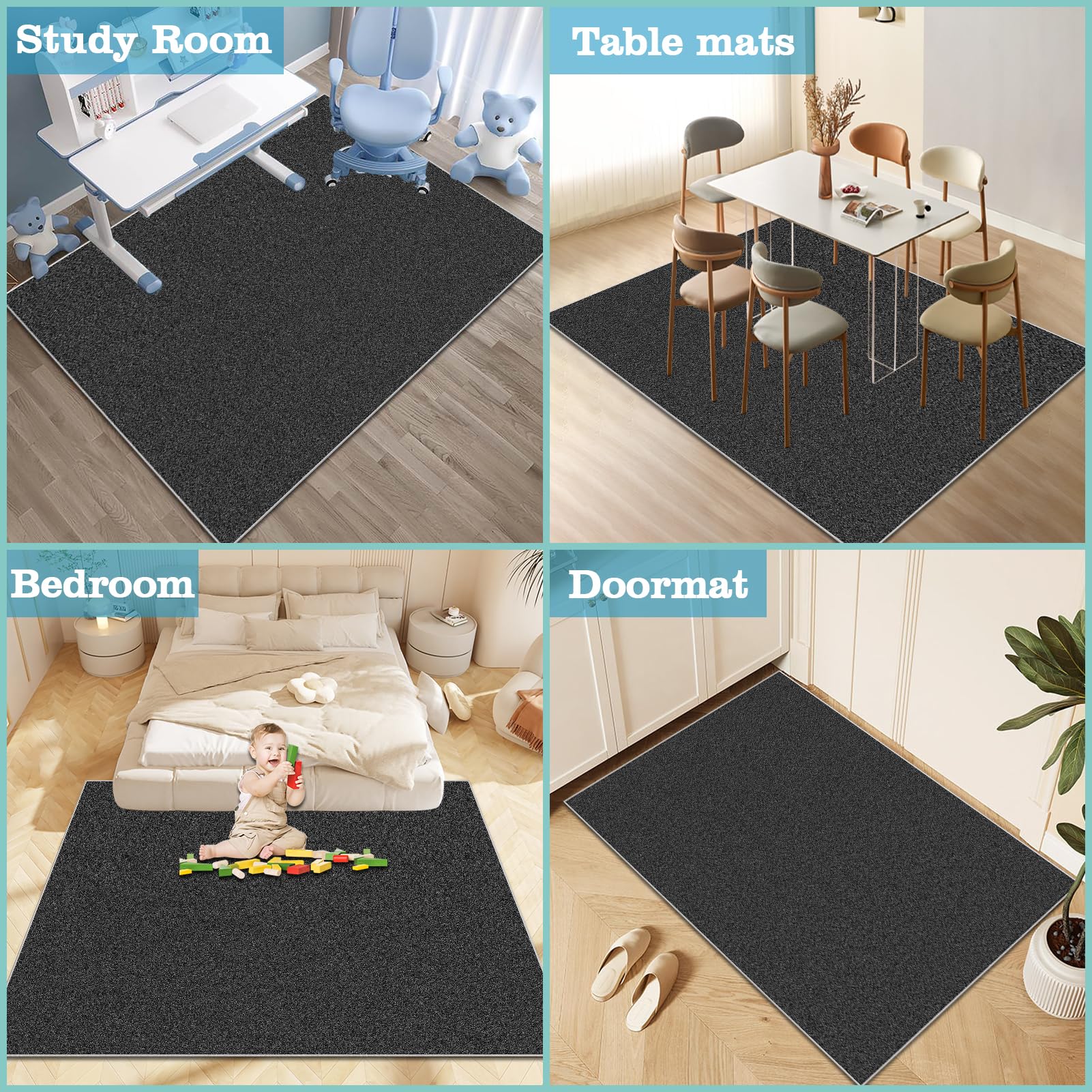Xiaputcr Floor Mat for Office Chair Office Chair Mat for Hardwood Floor Non Slip Gaming Computer Chair Mat Multi-Purpose Floor Protectors for Rolling Chairs Carpet Protections Chair Mats 100 x 160 cm - Image 6