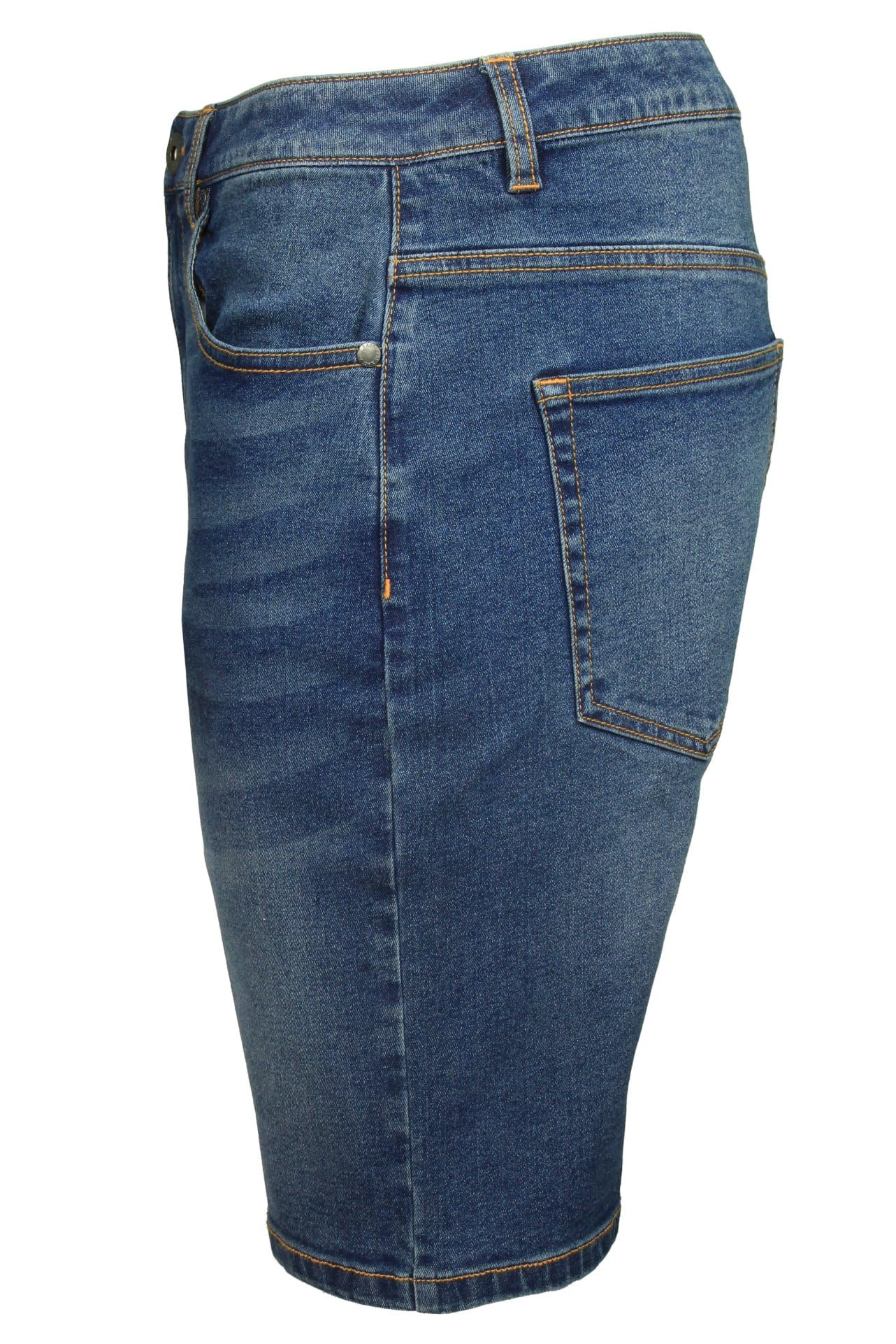 Xact Bermuda Jeans Uomo Stretch Taglio Regolare 5 Tasche Zip Pantaloncini Denim Estate Casual