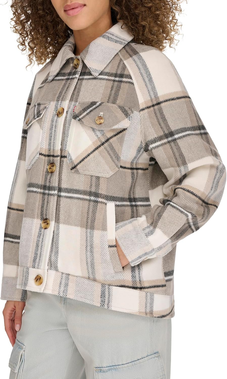 Levi's Women's Zoe Relaxed Wool Plaid Shirt Jacket - Image 4
