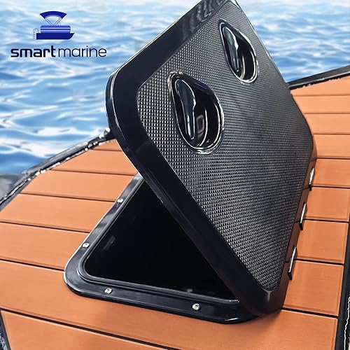 Miniatura 4 de smartmarine Marine Deck Access Hatch 17.3“×12.4 Black Rectangle Boat Hatch & Lid,Boat Deck Hatch Lids