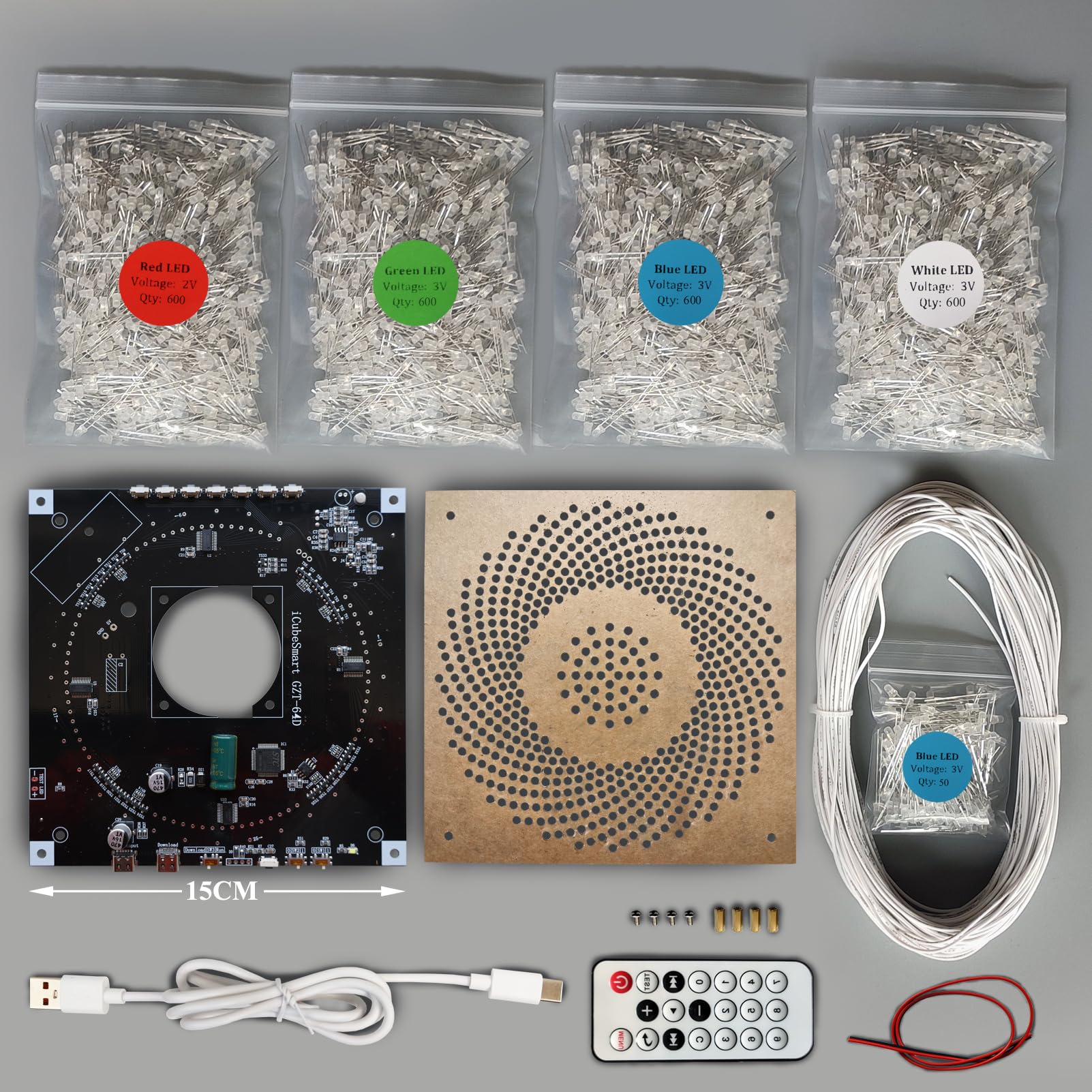 GZT-64D 1 Meter Led Canton Tower Modell DIY Elektronik Kit, LED Würfel Modell Handgemachtes Lötprojekt Kit (GZT-64D-KIT)
