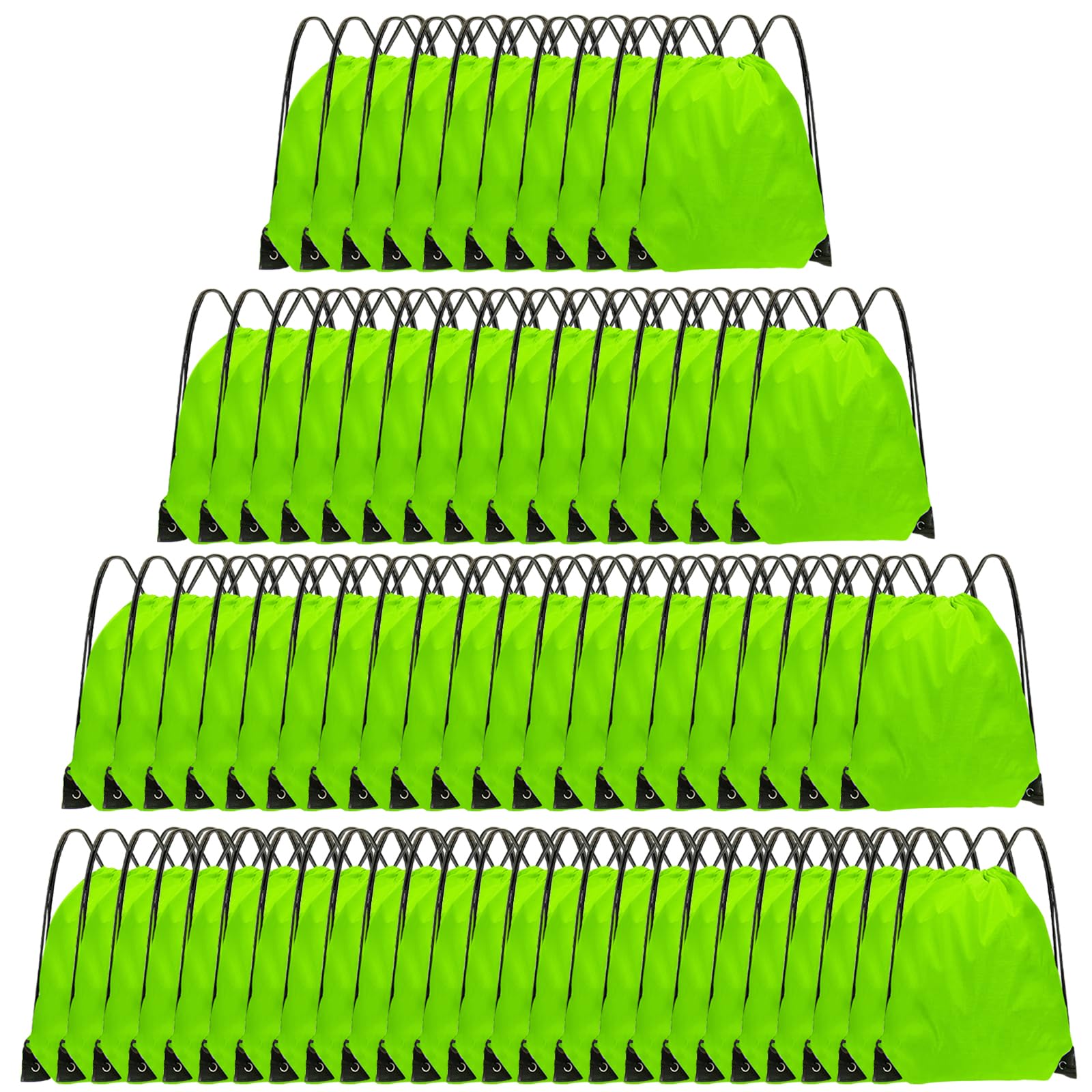 Grneric Drawstring Backpack Bulk 70Pcs String Backpack Drawstring Bags Cinch Bag Sackpack for Men Women Gym(Light Green)