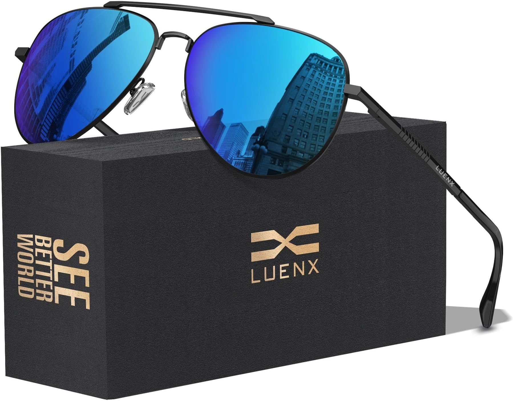 Aviator Sunglasses for Men Women Polarized Driving Classic Shades - UV 400 Protection with Accessories