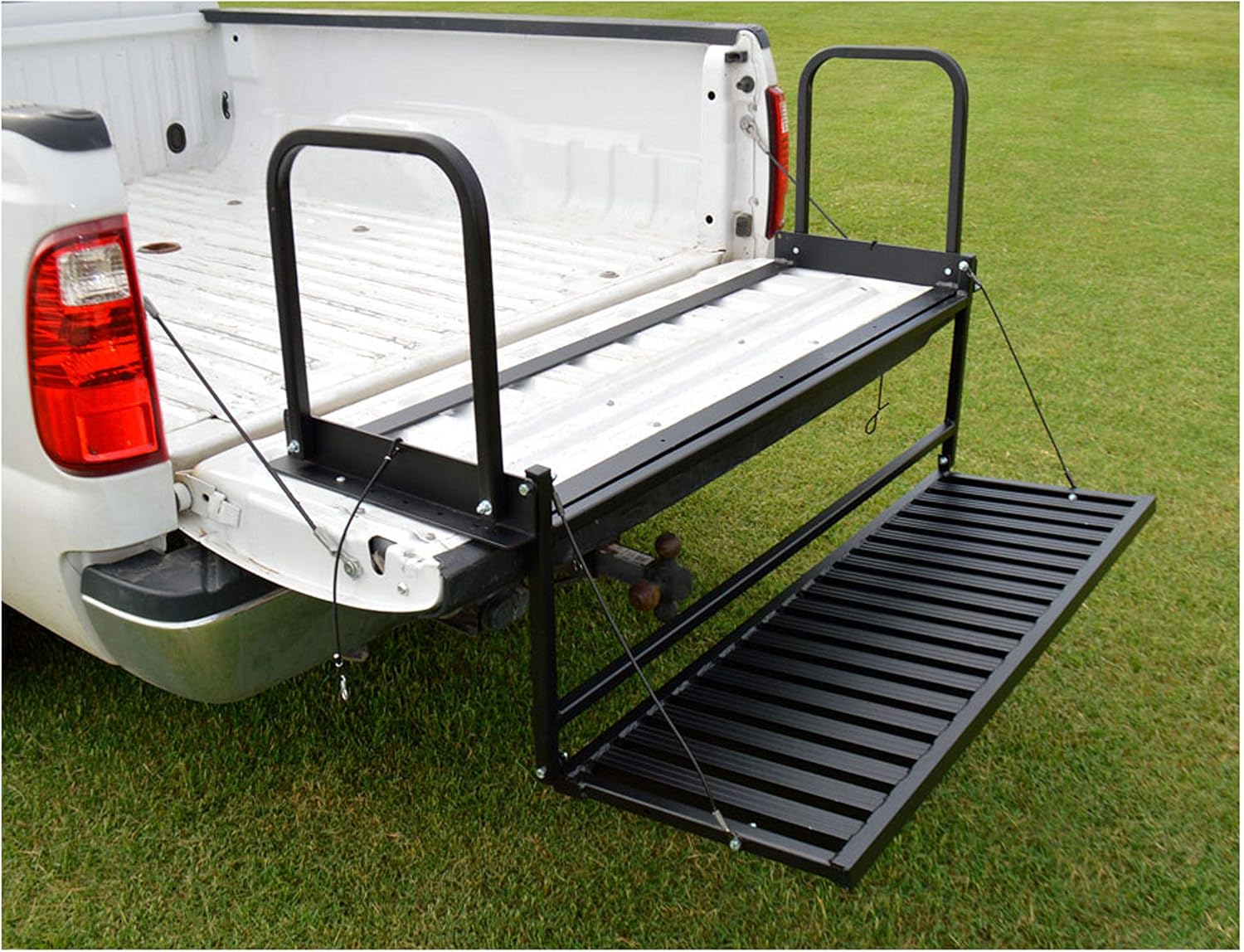 Great Day Magnum Truck N’ Buddy Tailgate Folding Step/Seat Platform for Standard Size Pickup Trucks - 400 lbs Weight Capacity - Black Powder-Coated Finish 34.5”x 35.5”x 58”, TNB3000MB