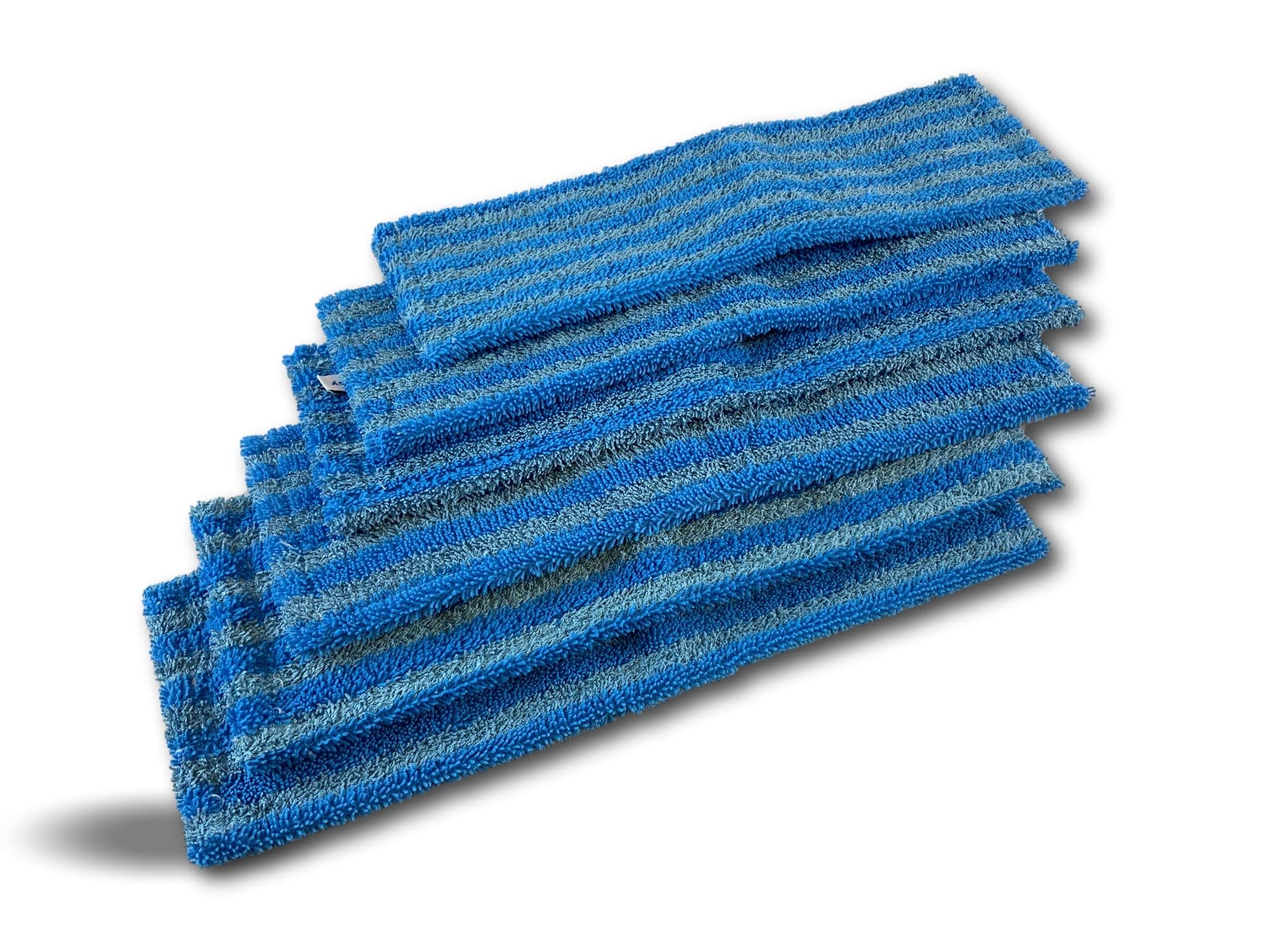 Kibros Easy Press - Juego de 6 fregonas (microfibra, 40 cm) | Microfibra de lengüeta con ojales, 46 x 15 cm, lavado desengrasante, compatible con escoba Easy Press Kibros.
