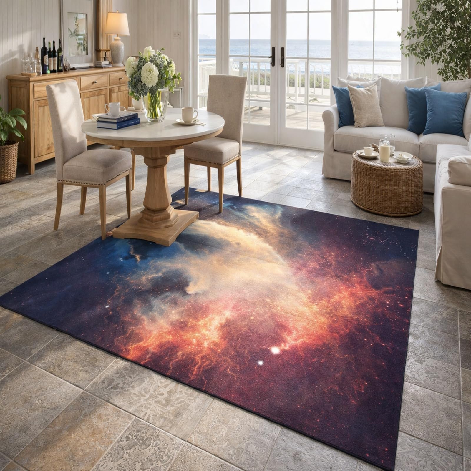 Tapis de chambre rouge abstrait 120x180cm ambiance chaleureuse