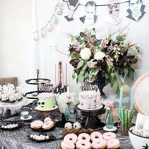 Vista 62 de Rsstarxi 1 paquete de decoración espeluznante para tartas, fantasma, murciélago, araña, decoración de Halloween y primer cumpleaños Diseño 4