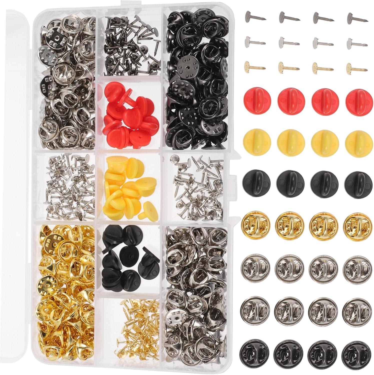Gadpiparty 430pcs Metal Brooch and Clutch Tie Tacks for Jewelry Making Wear-Resistant Replacement Pin Backs for Crafts and Projects Easy to Use Butterfly Handle Design