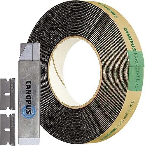 CANOPUS Tiras de gancho y bucle con adhesivo, cierre resellable, cinta de gancho y bucle SJ4575 resistente, resistencia industrial, ganchos de