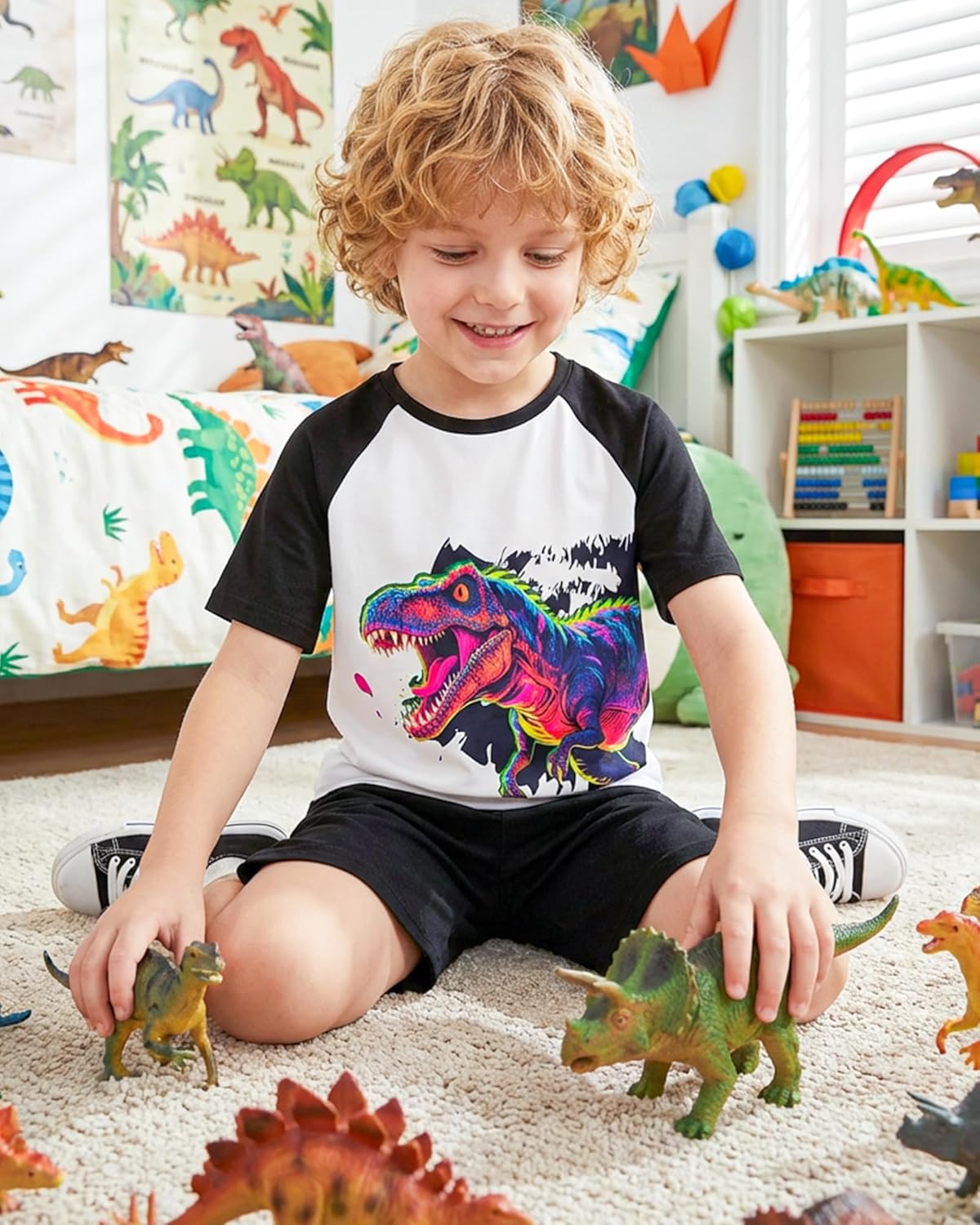 Boys T Shirts, Toddler Boys Graphic Tees, Boy Short Sleeve Tee Shirts Tops for 3-8 Years Kids - Image 3