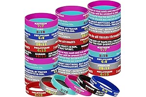Chalyna 48-Piece Christian Rubber Bracelets