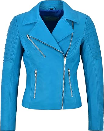 Ladies Real Leather Jacket Stylish Fashion Designer Soft Biker Style 9334
