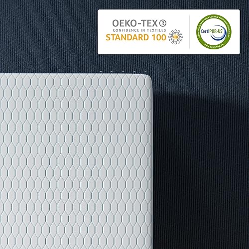 Miniatura 2 de BedStory Cubrecolchón firme de 3 pulgadas, tamaño Queen, extra firme para aliviar el dolor, espuma viscoelástica, gel de bambú, carbón, té verde,