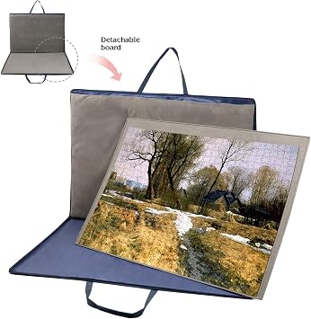 Lavievert 1500 Piece Jigsaw Puzzle Board with Padded Cover, Portable Case with 6 Sorting Trays & Detachable Board, Puzzle Caddy Storage Saver with Non-Slip Surface for Adults