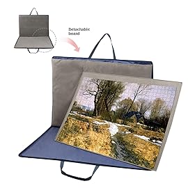 Lavievert 1500 Piece Jigsaw Puzzle Board with Padded Cover, Portable Case with 6 Sorting Trays & Detachable Board, Puzzle Caddy Storage Saver with Non-Slip Surface for Adults