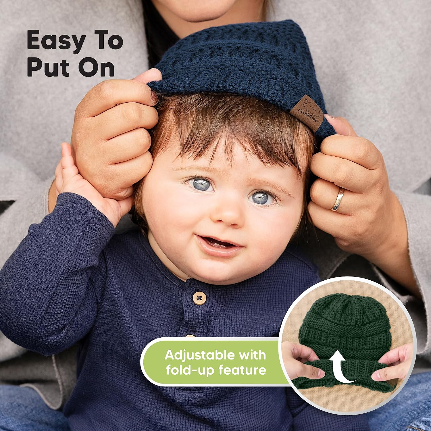 KeaBabies 3-Pack Baby Beanies for Boys, Girls - Soft, Cute Baby Winter Hats 0-6 Months, Stretchy Knit, Warm Toddler Winter Hat, Newborn, Infant, Toddler Beanie for Babies Girl, Boy (Icelandic, S)