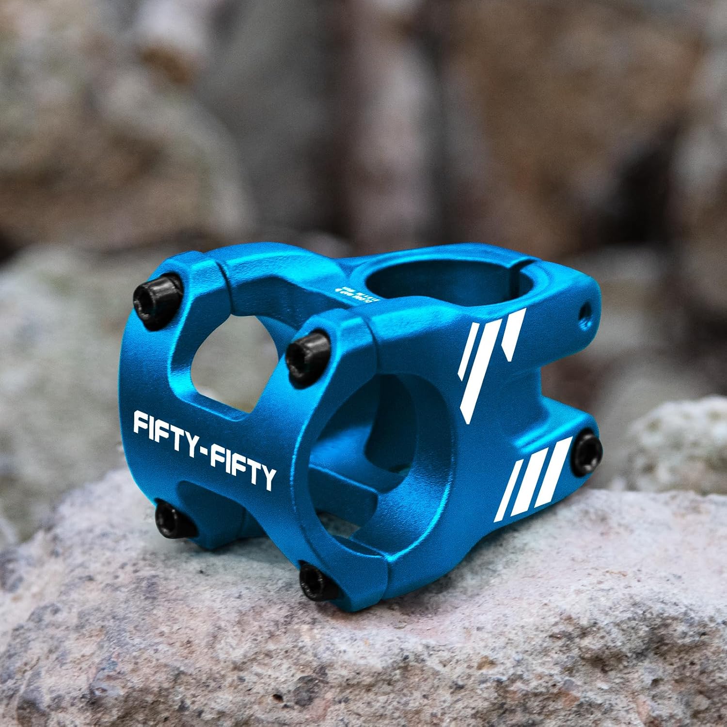 FIFTY-FIFTY Mountain Bike Stem, Aluminum Alloy Short MTB Stem, Suitable for 1-1/8 Steer Tube 31.8mm Bicycle Handlebar, Fits for All Mountain, Endure, Downhill, Freeride