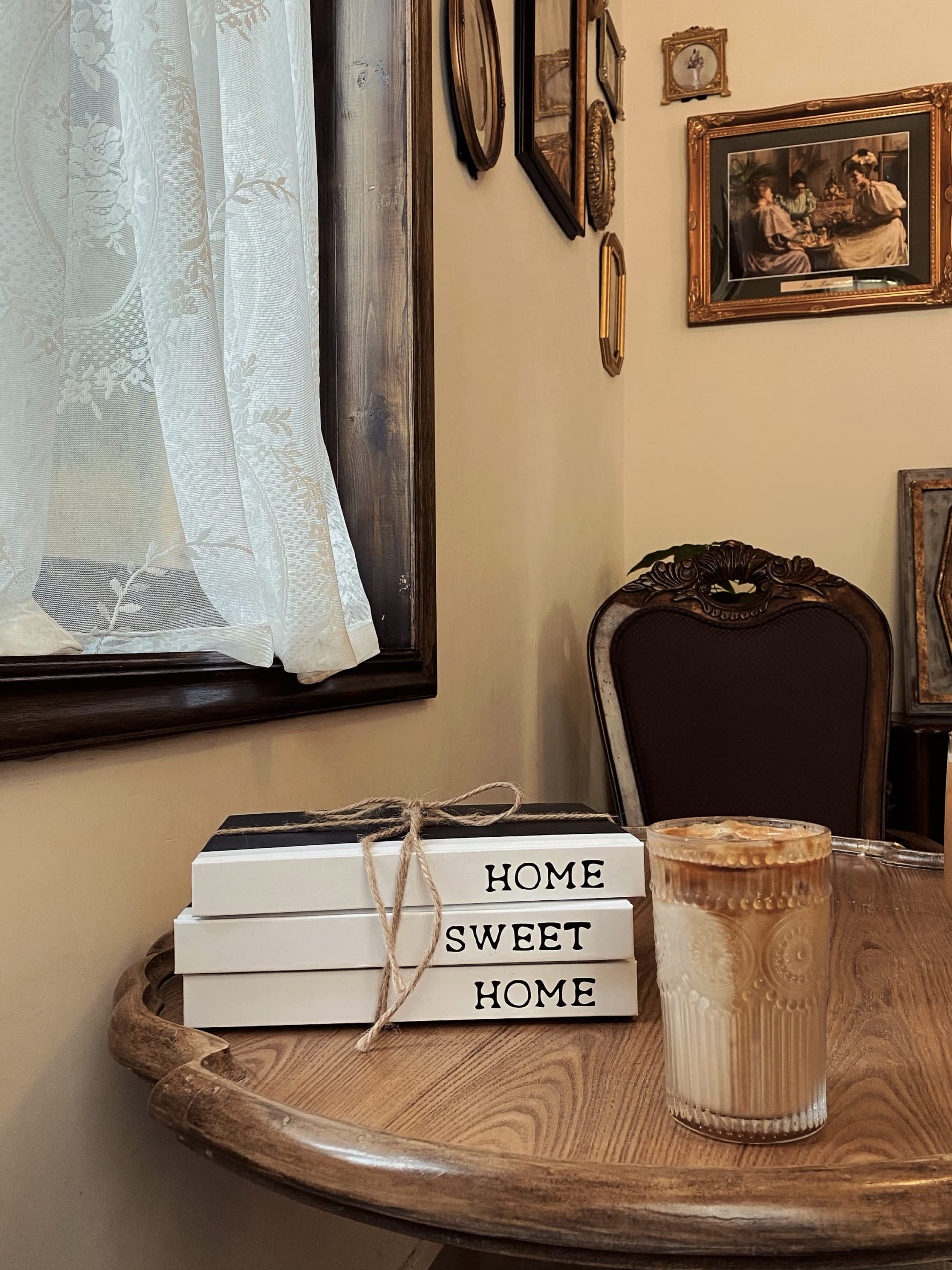 3 Pieces Decorative Books, Hardcover Modern Decorative Book Stacks, Real Blank, Decor for Coffee Tables and Shelves(Home Sweet Home)