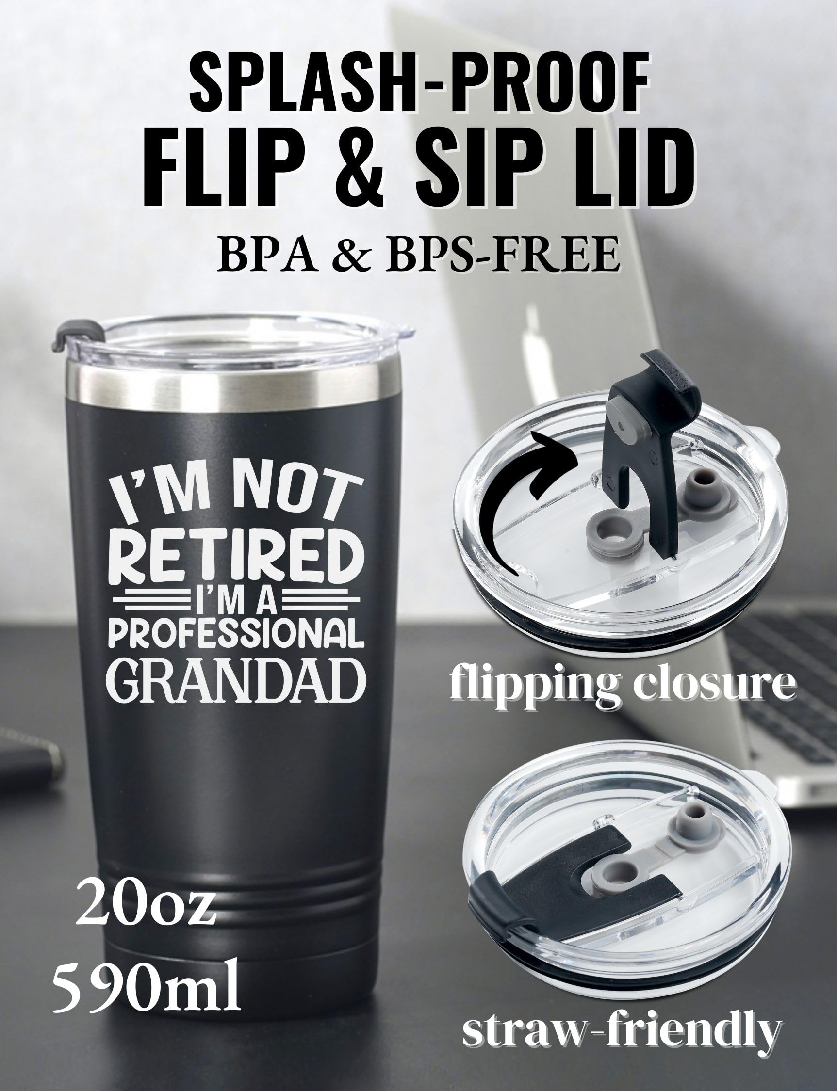 Onebttl Grandad Gifts Tumbler, Grandfather Presents from Granddaughters Grandsons for Father's Day Christmas - Image 3