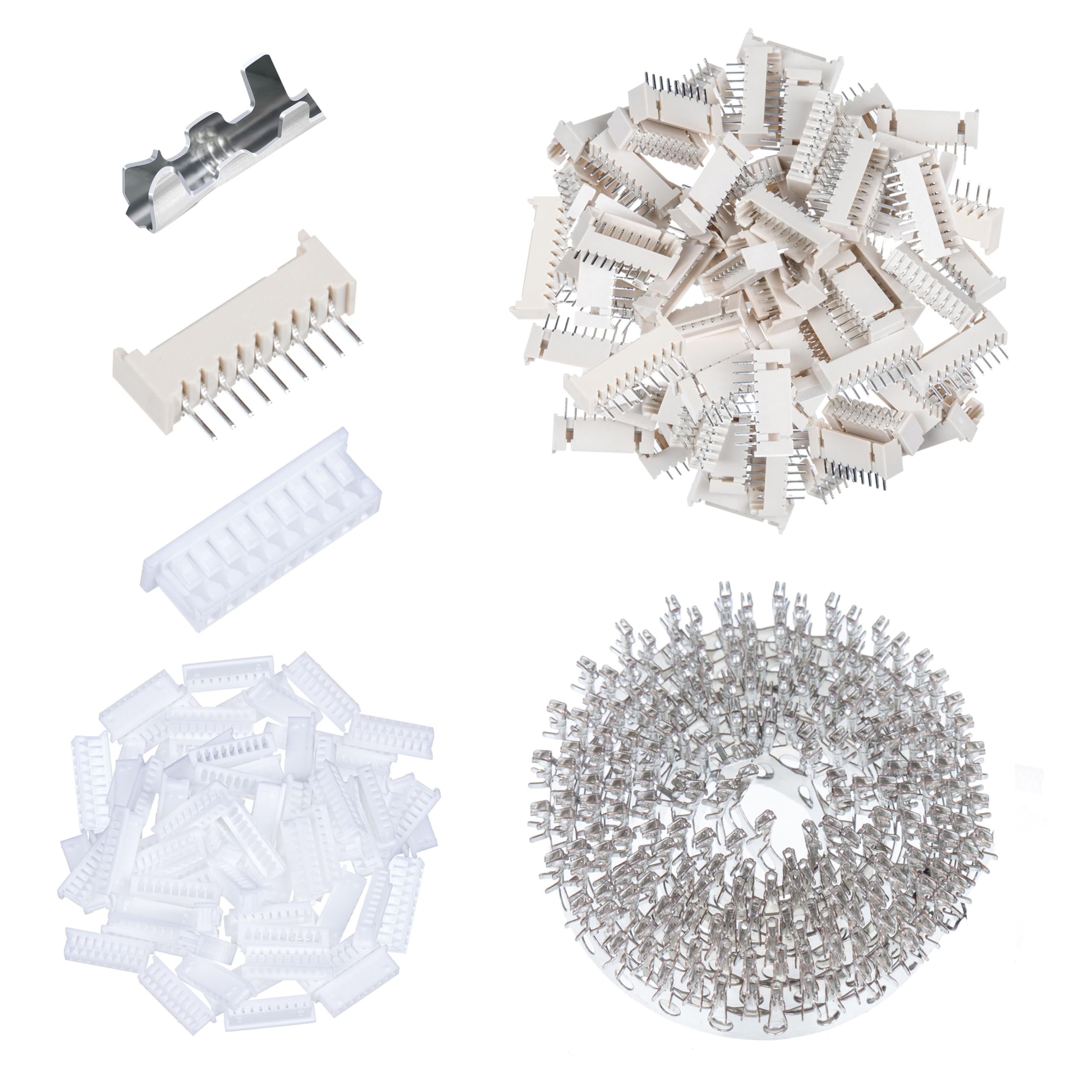 CQRobot 50 Sets/550 Pieces 1.25 mm Pitch 9-Pin Electronic Wire-to-Board Connector Adapter Cable Assembly Male Plugs, Female Sockets Housing and Crimp