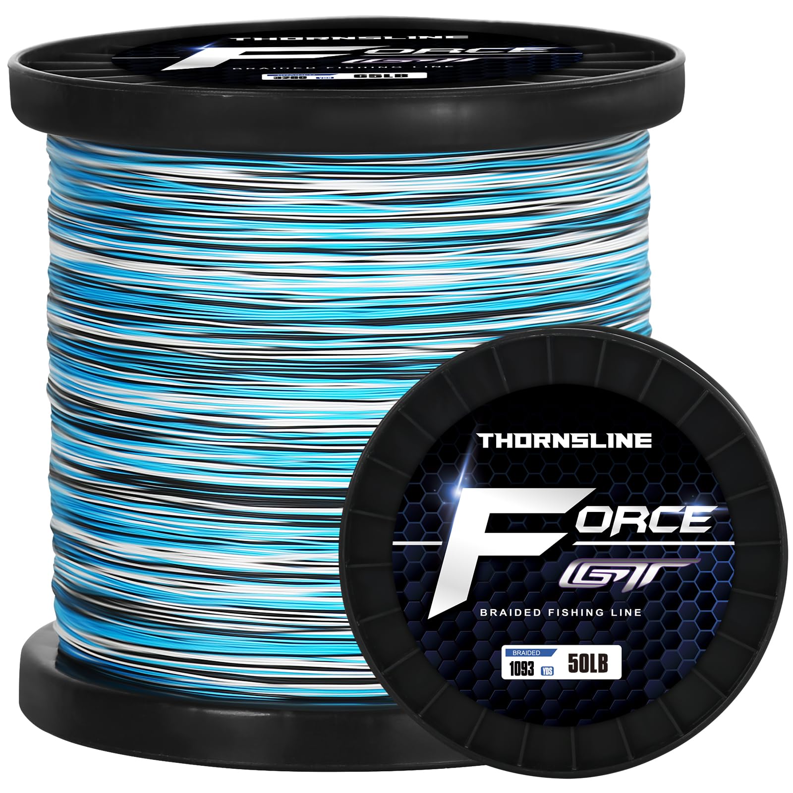 ThonrsLine Force Braided Fishing Line - Incredible Abrasion Resistant Braided Lines for Saltwater or Freshwater - Camo Design Braid for Extra