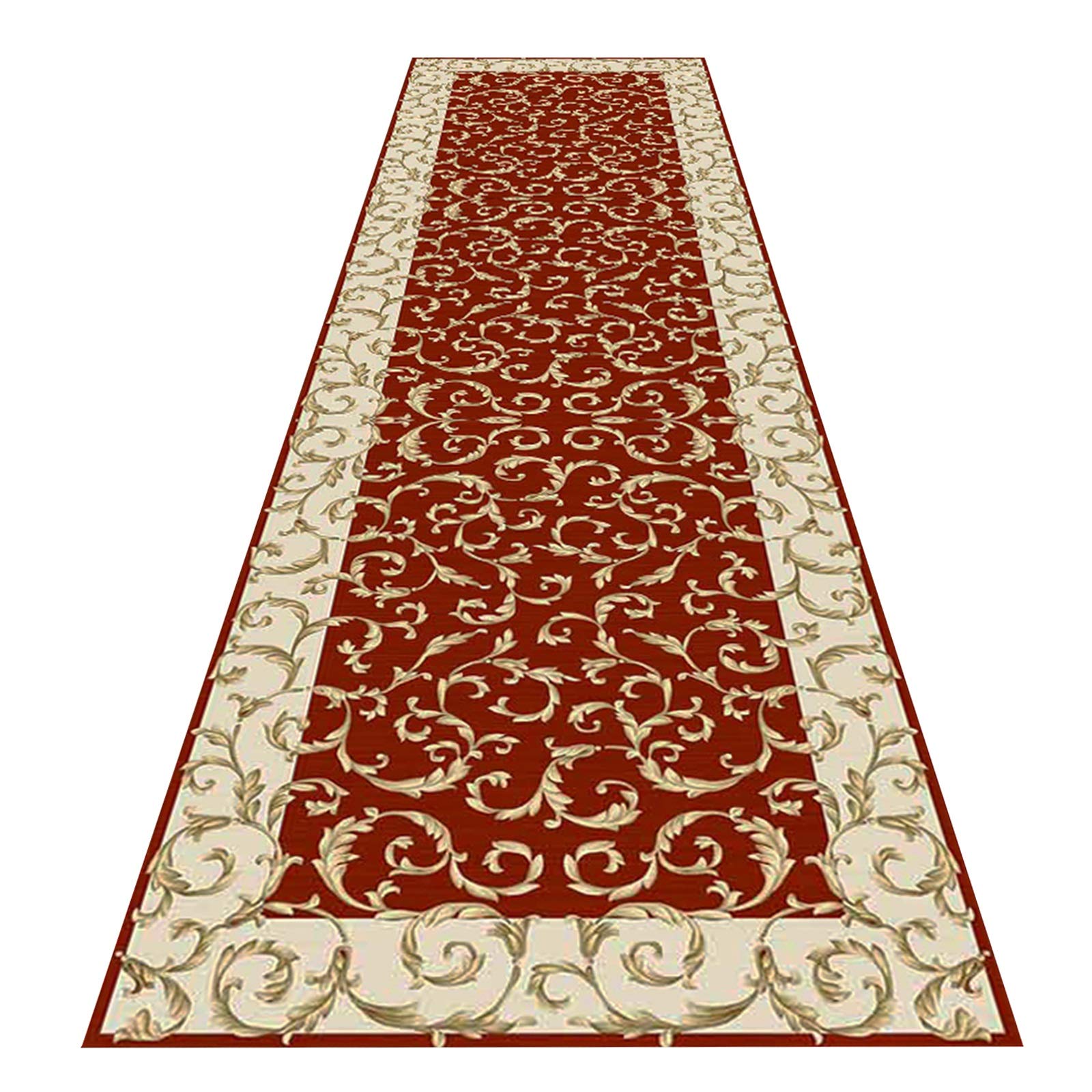 Tapis de hall en microfibre douce rouge avec tranchant haute finition 140x700cm