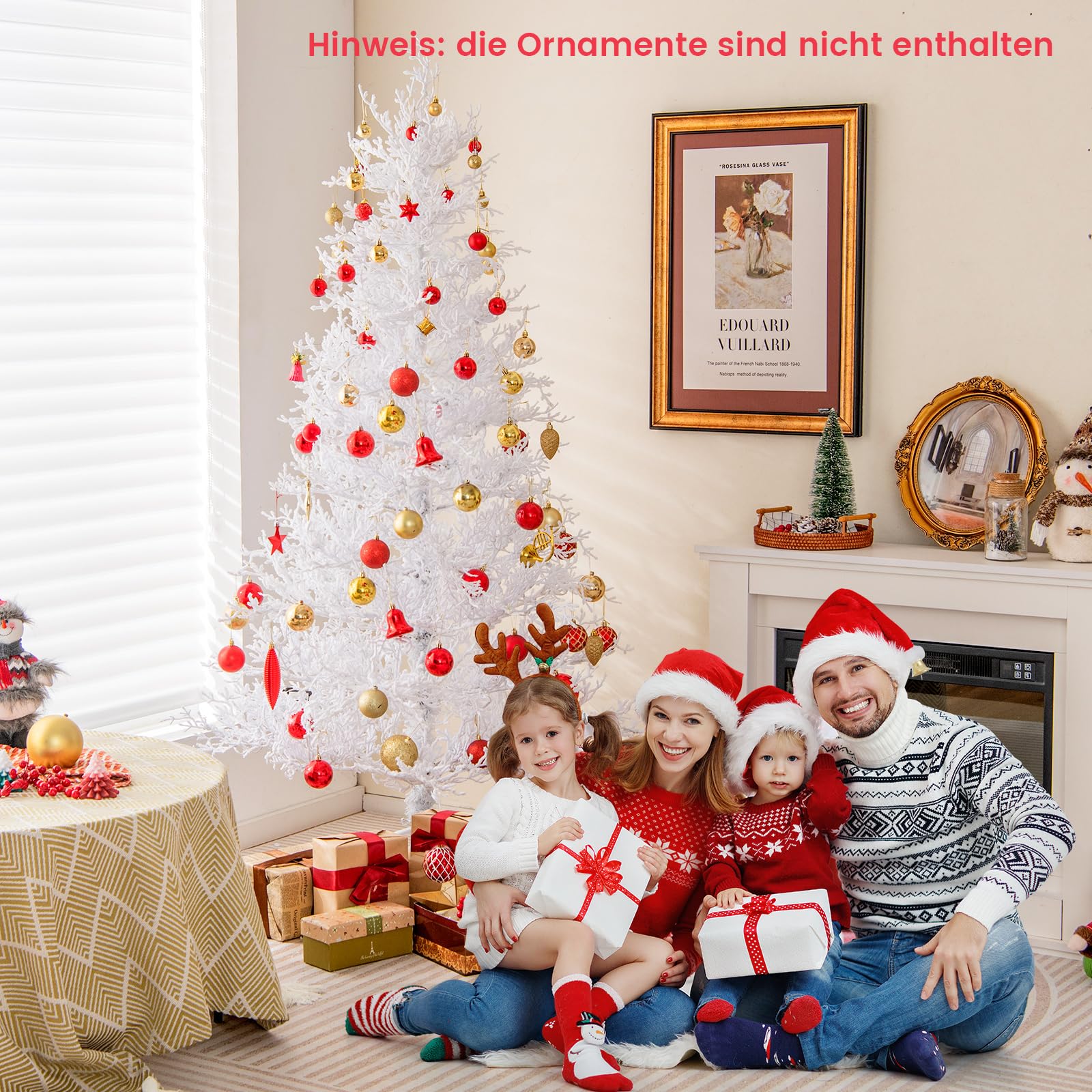 COSTWAY 180 cm Weihnachtsbaum Künstlich mit Beleuchtung, Tannenbaum mit Schnee, 11 Lichtmodi, 2 Lichtfarben, beleuchteter Christbaum mit 300 LEDs & Metallständer, für Zuhause Büro Geschäfte, Weiß
