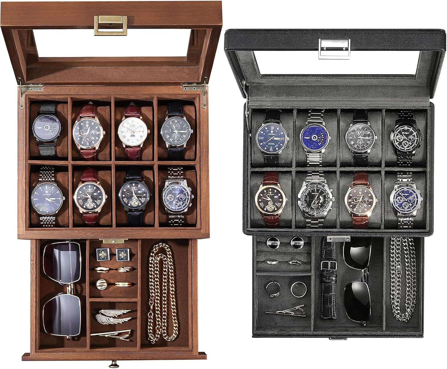 ProCase Watch Box Bundle with 8 Slot Watch Case