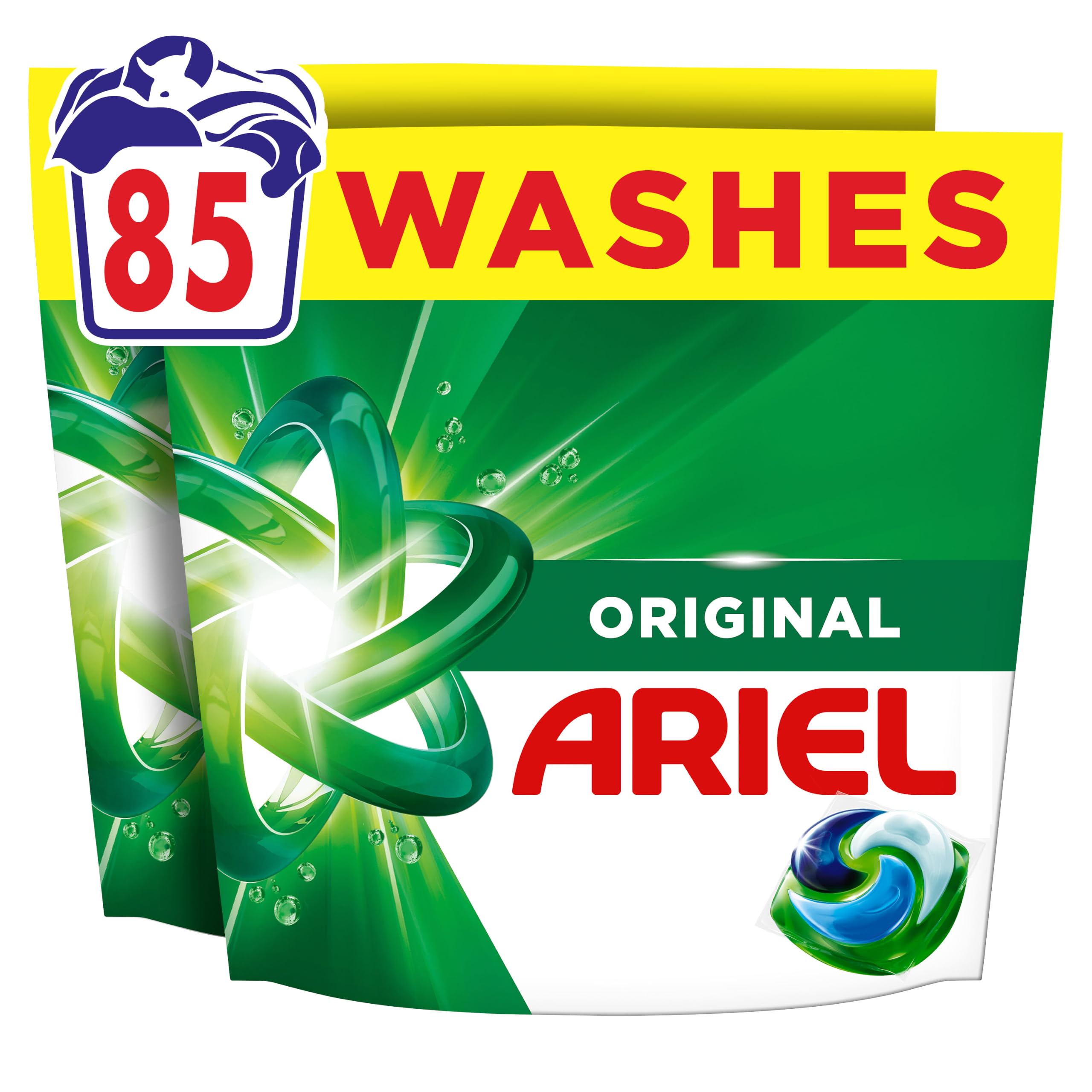 Ariel 4in1 PODS®, Original, Washing Liquid Laundry Detergent Capsules, 85ct | 85 Washes, Original, Stain & Odour Removal in 1 Wash, Great Even in Cold & Short