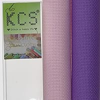 Vista 100 de KCS 2 piezas de tela de costura de algodón Aida de punto de cruz de 15 x 18 pulgadas (blanco antiguo, 14 unidades)