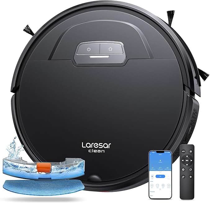 Laresar Clean Robot Vacuum Cleaner with Mop, 8000Pa Strong S