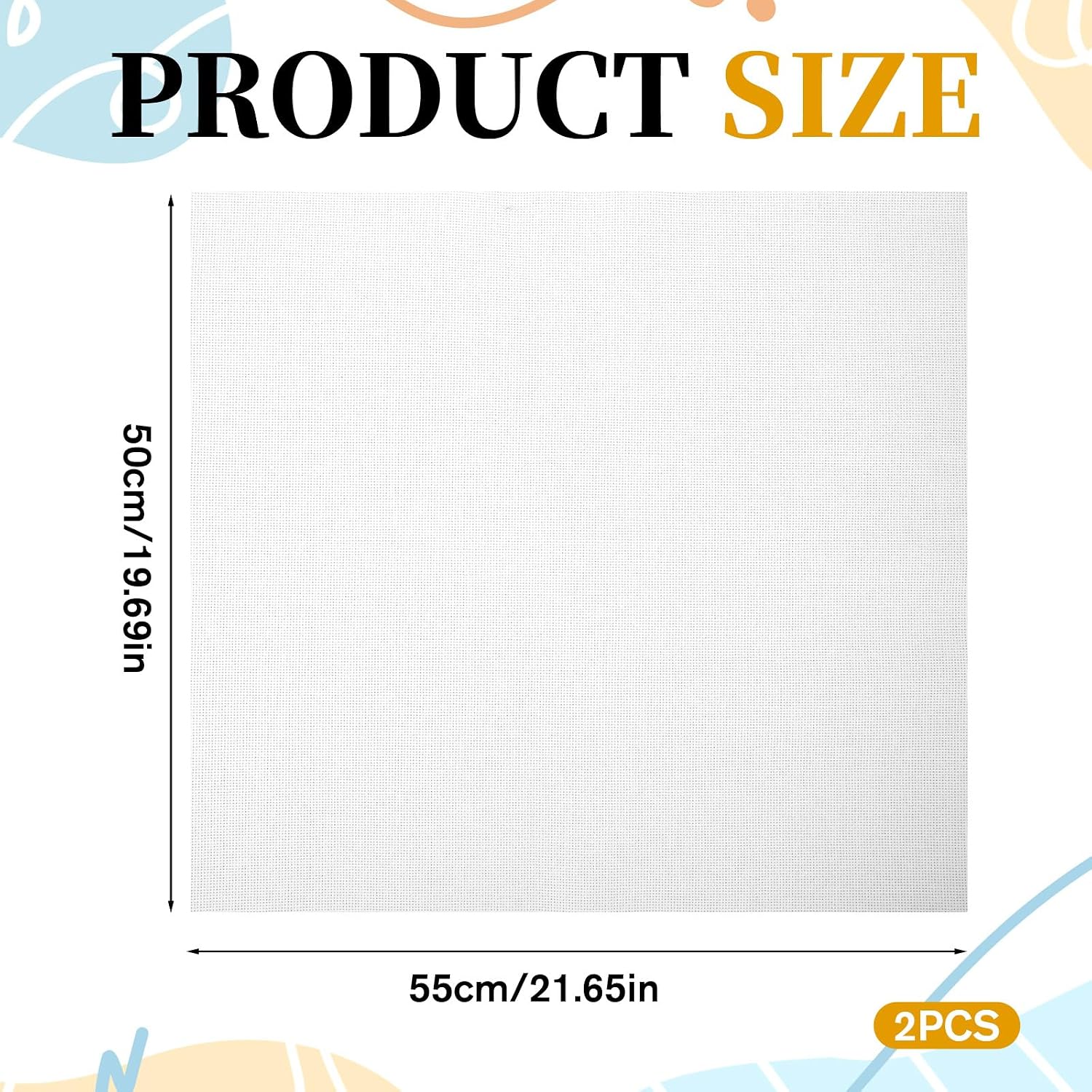 2 PCS Cross Stitch Aida Fabric 14 Count 19.6 by 21.6 Inch White Classic Reserve Cross Stitch Aida Cloth for Home DIY Embroidery Decoration