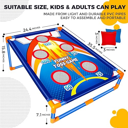 Miniatura 3 de Bean Bag Toss Game for Kids Outdoor Activities, Cornhole Games for 3 4 5 6 7 8 Years Old Boys Girls, Fun Outside Toys for Family Party Games, Ideal