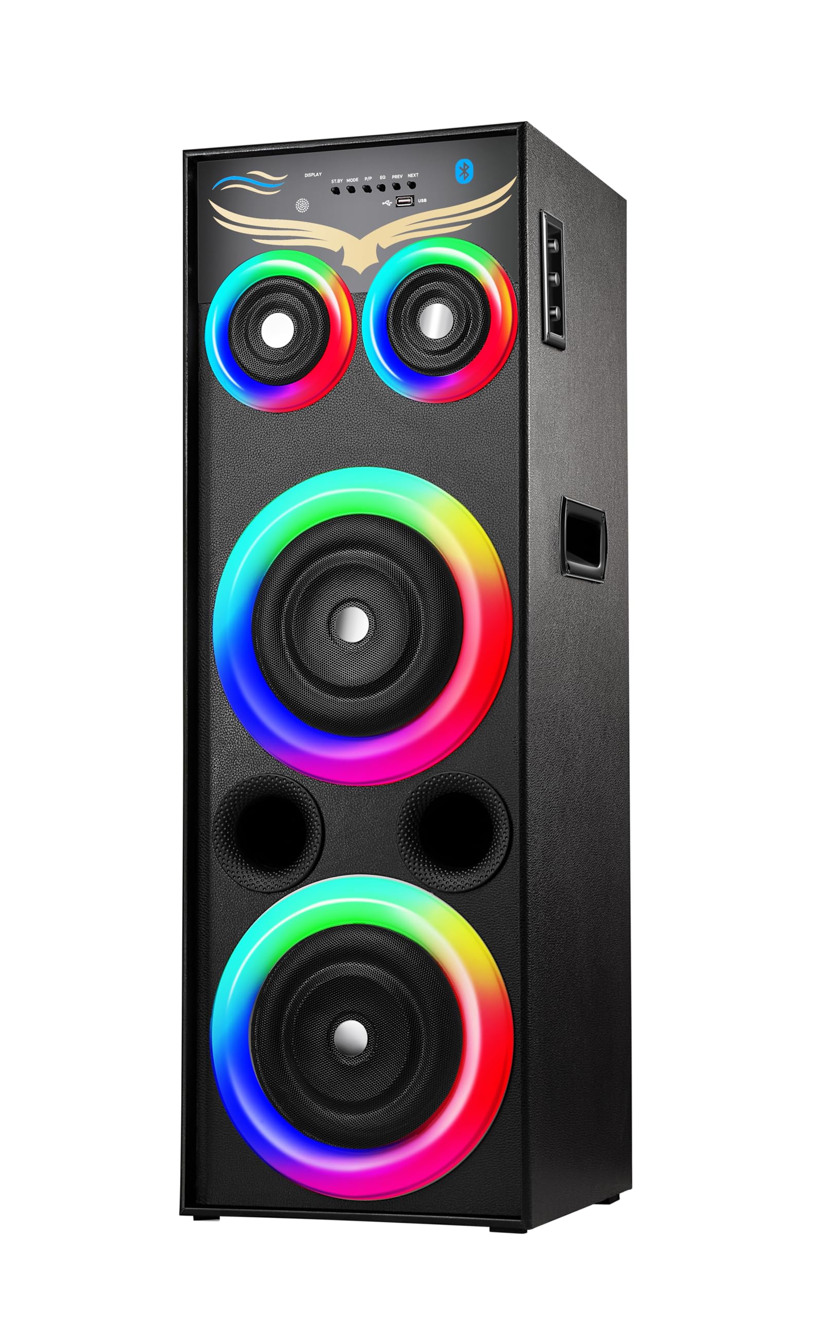 UIC Big RANGEELA Tower Speaker 140W - King RGB LED Lights with Heavy Bass Power with 35 Inch Height - Immersive Sound, MIC Slot, Supporable FM/USB/AUX/Bluetooth with Remote Control (UIC-D8-TWR-8202)-image-27