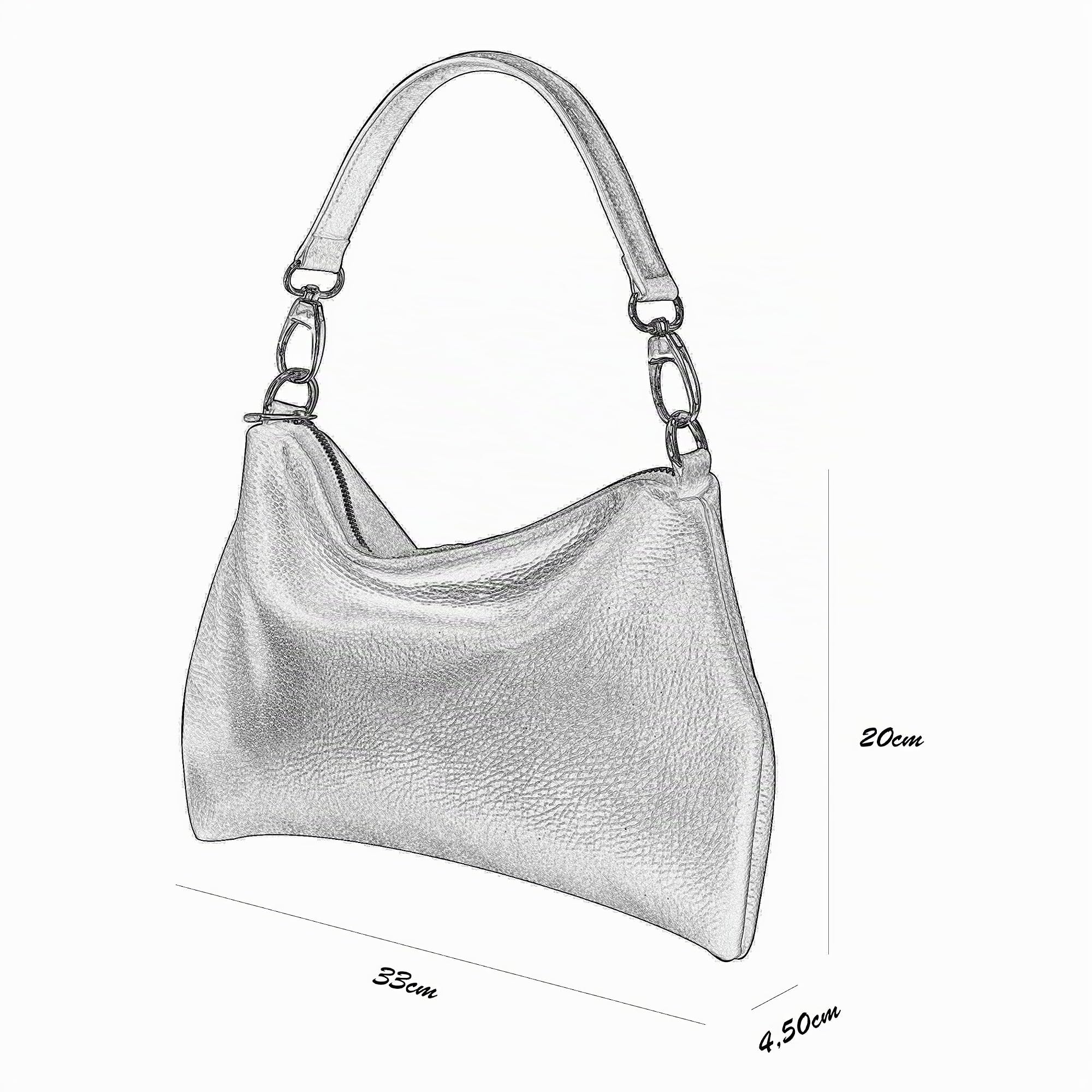 SH Leder Echtleder Umhängetasche mittelgroße schultertasche Abendtasche Clutch Crossbody Bag Messenger Handtasche mit Reißverschluss 33x20cm Lovelin G393