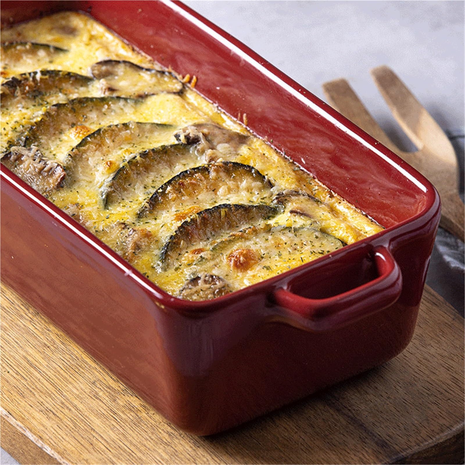 Plat Four Red Rectangular Double Handled Baking Dish Plat Gratin