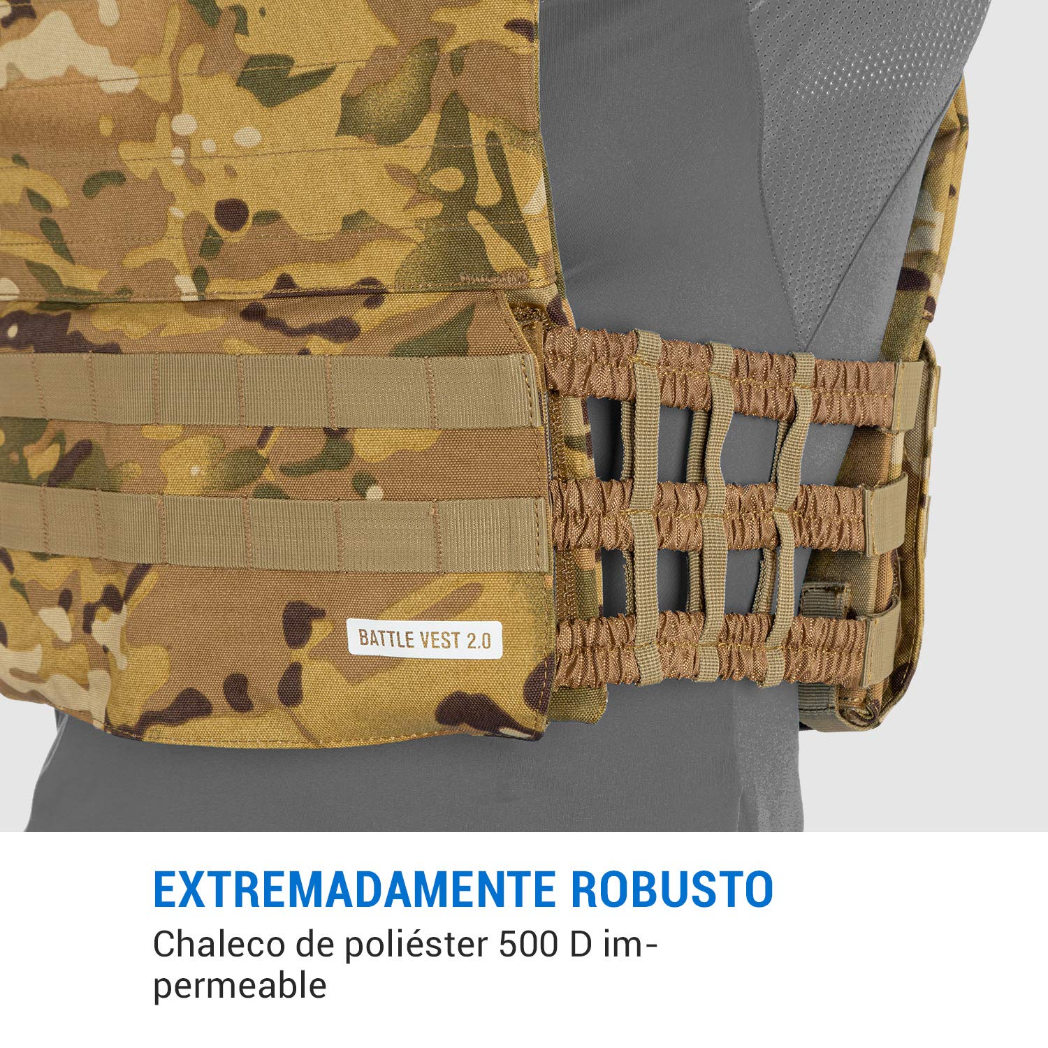 Capital Sports Battlevest 2.0 - Chaleco lastrado, Cintas velcro, Chaleco peso entrenamiento, Chaleco de peso, Cable desenganche rápido, Transpirable