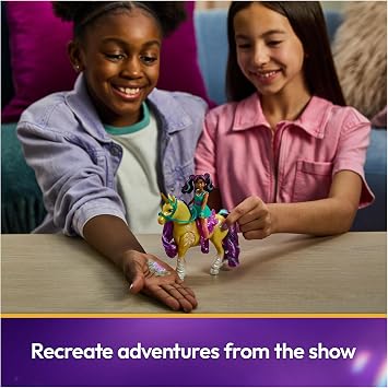 Unicorn Academy, Ava ve Bitki Büyüsü Işıklı Yaprak, 2 Binicilik Aksesuarı, 4 Yaş ve Üzeri Kız Çocukları için Bebek ve Tek Boynuzlu At Oyuncakları