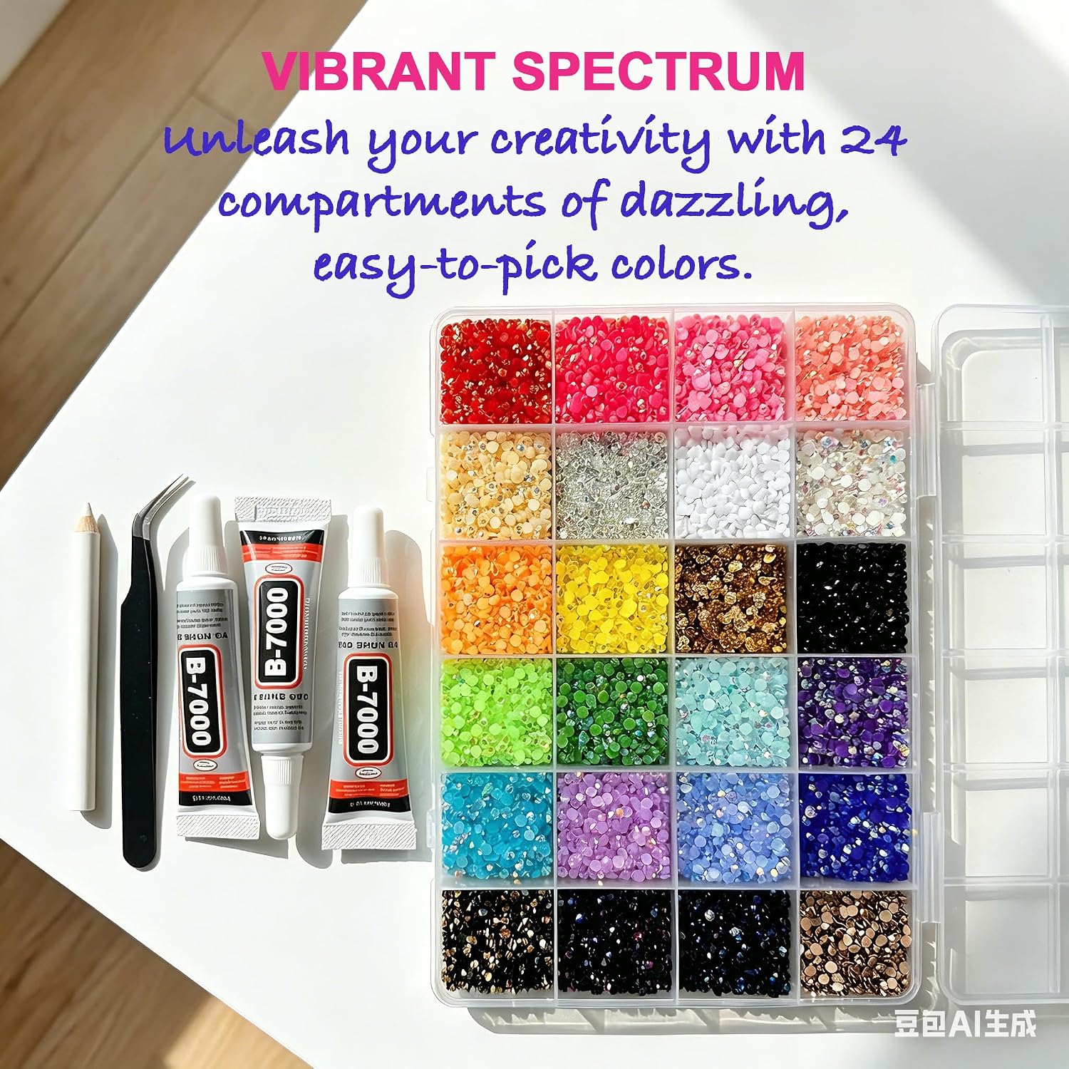 40 Colors Jelly Rhinestones, 3mm Multicolor Resin Flatback Gems | For Bedazzling & Diamond Art, Bedazzler Kit with 3Pcs 10ml B7000 Jewelry Glue, For Crafting Book Nail Art