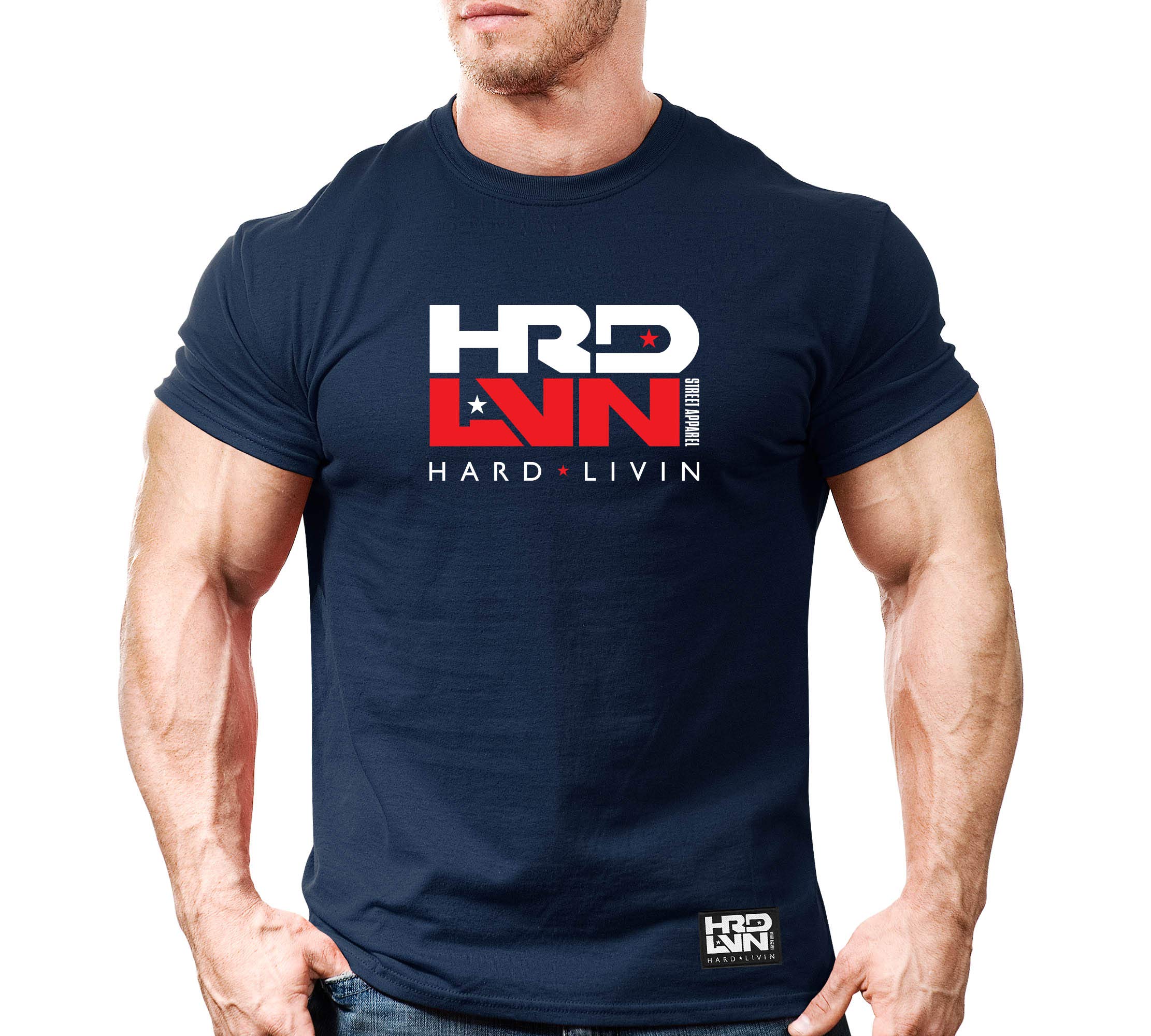 Men's Bodybuilding Workout (HRD-LVN Hard Livin) Gym T-Shirt