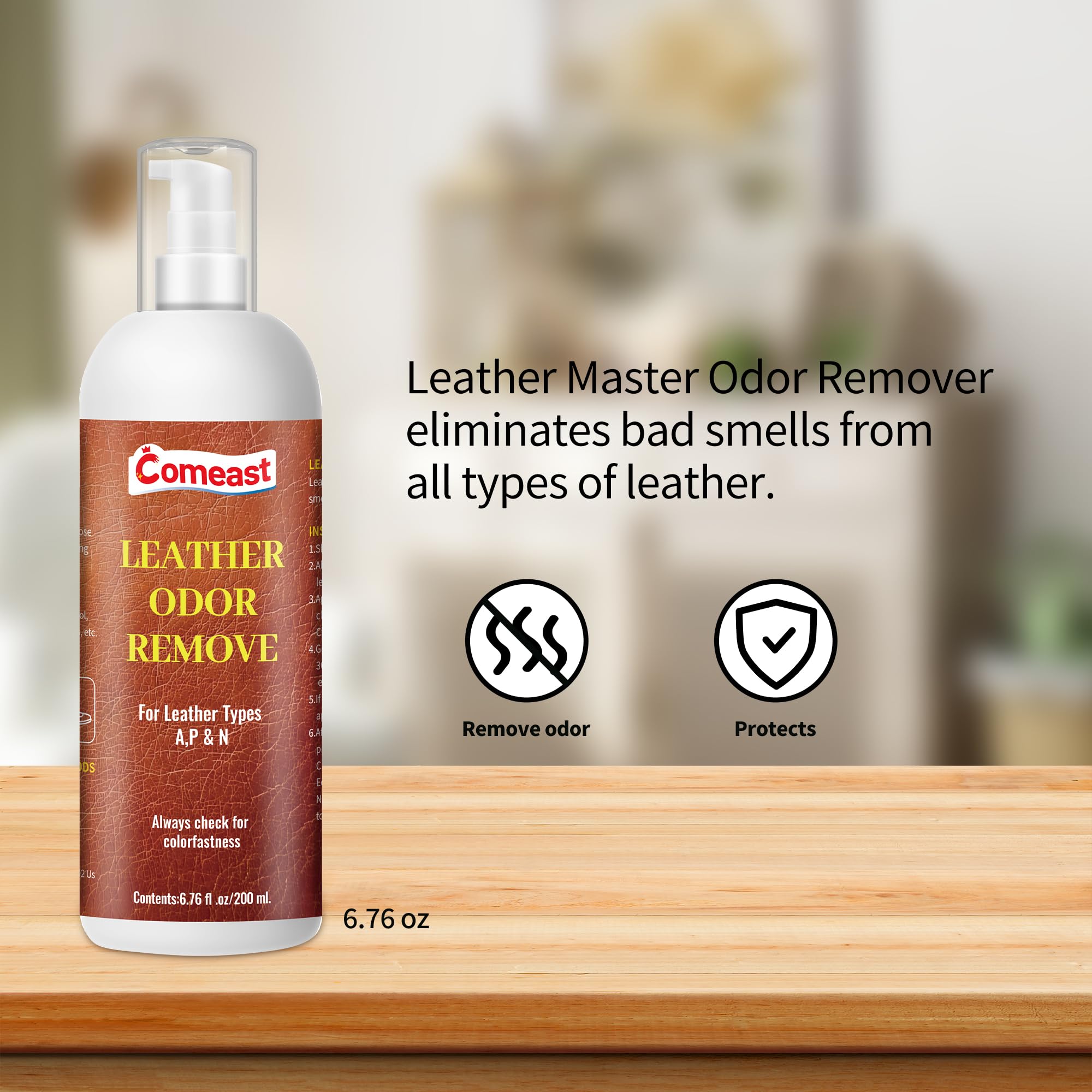 Crema eliminadora de olores de cuero para sofás, muebles, interiores de automóviles, chaquetas, zapatos, sin perfume, 6.76 onzas líquidas