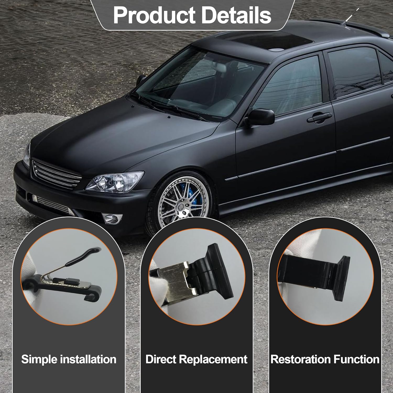 Fuel Door Spring Clip 77360-22020, Gas Tank Door Cover Spring Fit for Toyota 96-00 RAV4, 97-04 Camry, 95-04 Avalon, 91-97 Land Cruiser, 01-03 Prius, 01-06 Sequoia, 98-01 Sienna