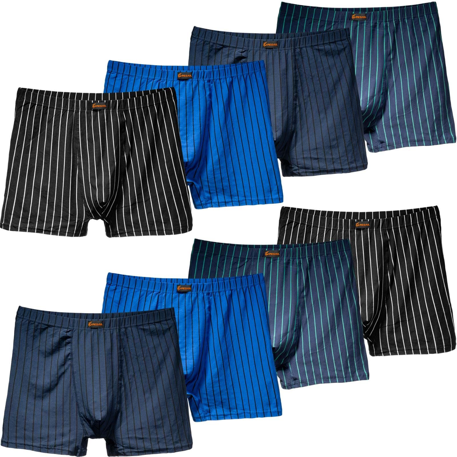 Boxer Uomo Cotone, Mutande Senza Etichetta Che gratta | Vestibilità aderente, lunghezza standard, dalla M alla 10XL, confezioni da quattro e otto, molte fantasie e colori