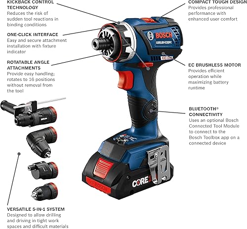 Miniatura 3 de BOSCH GXL18V-270B22 Kit combinado de 2 herramientas de 18 V con taladro camaleón/controlador con sistema Flexiclick® 5 en 1 y multiherramienta