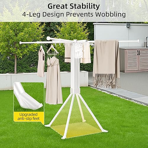 Miniatura 3 de Estante de Secado de Ropa BIREN Plegable y Extensible con 16 Clips, Perchero de Ropa Plegable para Ahorrar Espacio, Ideal para Colgar Ropa,