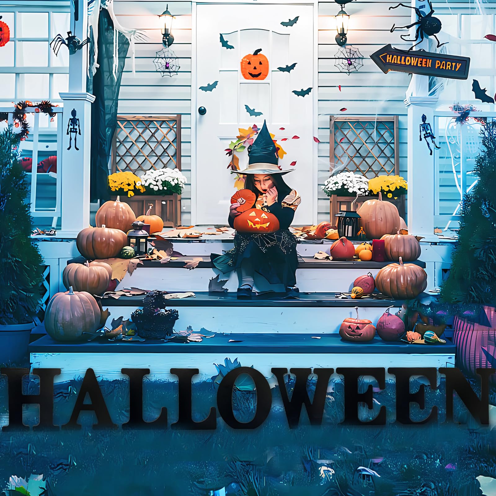 AOCEAN Czarne drewniane litery 30,5 cm, nielakierowane, drewniane litery na Halloween, dekoracyjne litery stojące, tarcze, tabliczka, dekoracja do rzemiosła, domu, projektów imprezowych (B)